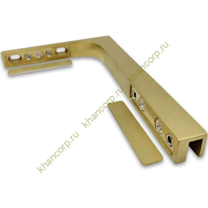 Угловой стабилизатор Диор FDK-4R стена-стекло 90˚ правый, нержавейка/брашированное золото