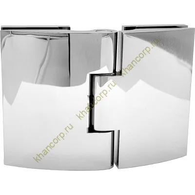 Петля Европа FDP-113 стекло-стекло 180˚, с крышками, латунь/хром