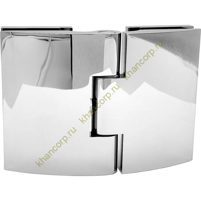 Петля Европа FDP-113 стекло-стекло 180˚, с крышками, латунь/хром