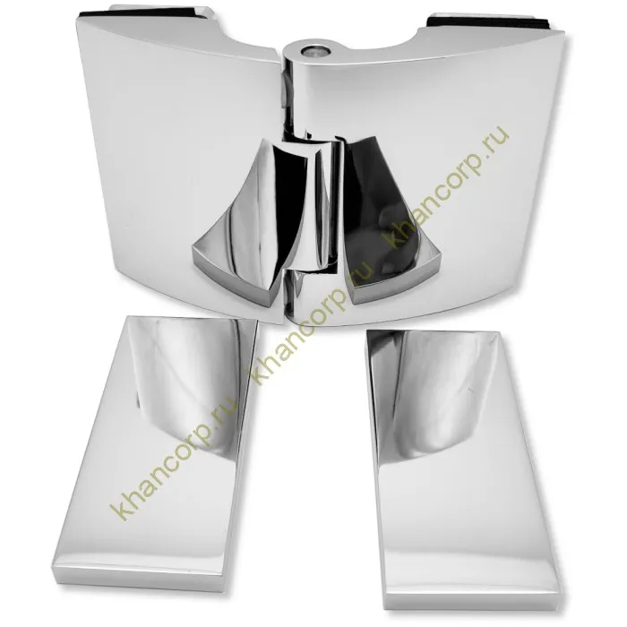 Петля Европа FDP-113 стекло-стекло 180˚, с крышками, латунь/хром