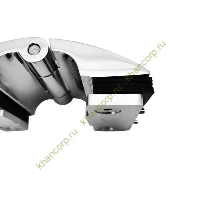 Петля Европа FDP-113 стекло-стекло 180˚, с крышками, латунь/хром