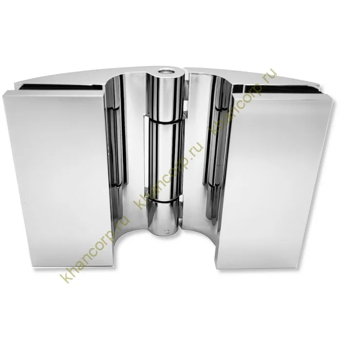 Петля Европа FDP-113 стекло-стекло 180˚, с крышками, латунь/хром