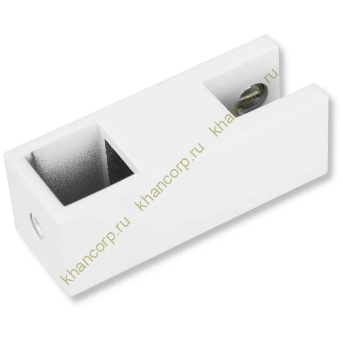 Держатель стекла FDC-58 сквозной 15х15 вертикальный, нержавейка/белый