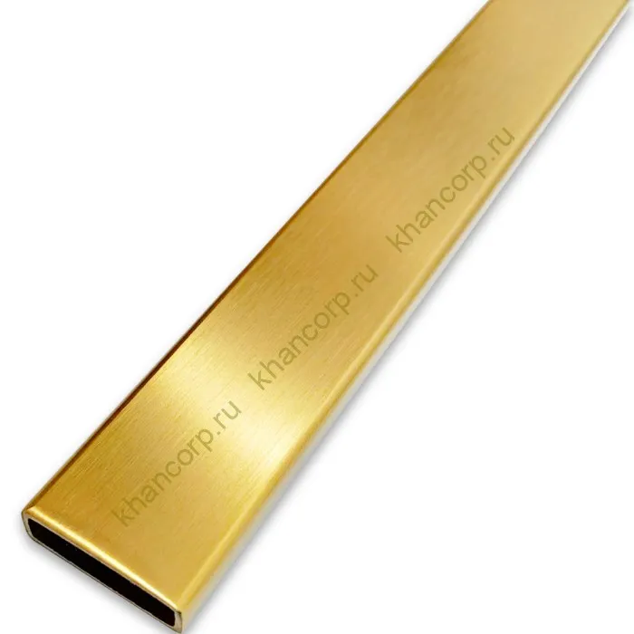 Труба FDT-353, 30х10х1.5 мм 3 м, нержавейка/брашированное золото