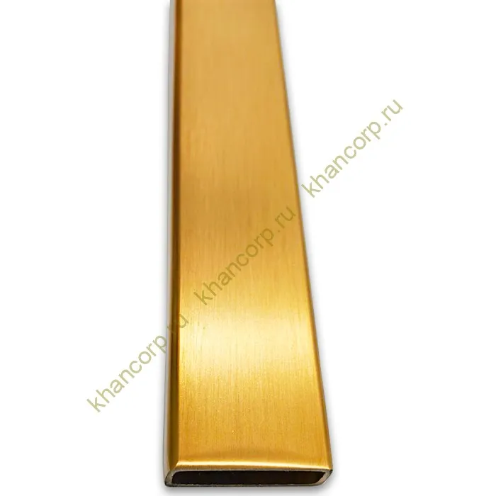 Труба FDT-353, 30х10х1.5 мм 3 м, нержавейка/брашированное золото