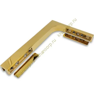 Угловой стабилизатор Диор FDK-4L стена-стекло 90˚ левый, нержавейка/золото