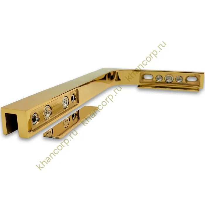 Угловой стабилизатор Диор FDK-4L стена-стекло 90˚ левый, нержавейка/золото