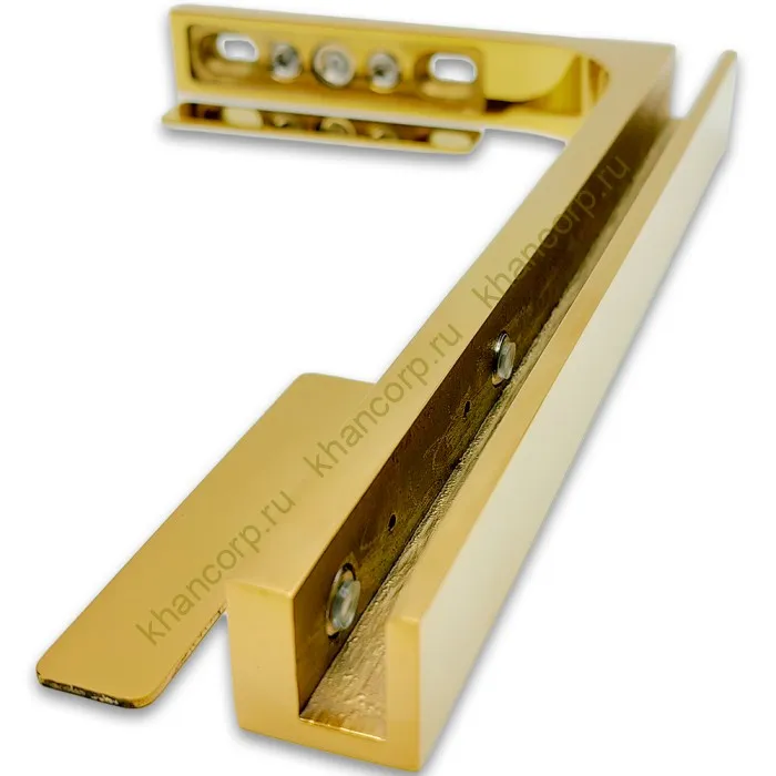 Угловой стабилизатор Диор FDK-4L стена-стекло 90˚ левый, нержавейка/золото