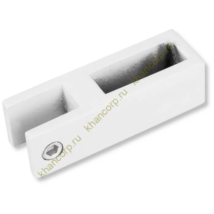 Держатель стекла FDC-31 сквозной 30х10 вертикальный, нержавейка/белый