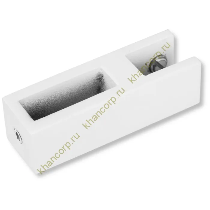 Держатель стекла FDC-31 сквозной 30х10 вертикальный, нержавейка/белый