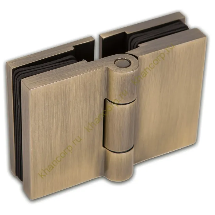 Петля Майя FDP-171 стекло-стекло 180˚, латунь/бронза