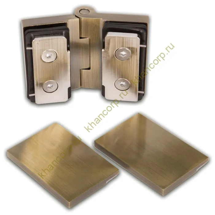 Петля Майя FDP-171 стекло-стекло 180˚, латунь/бронза