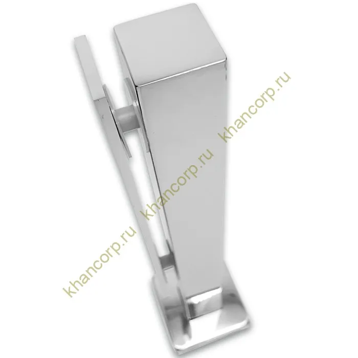 Стойка FOS-07(82) для стекла напольная 78х400 мм (крышка 82х82 мм) со сверлением, нержавейка/полированный