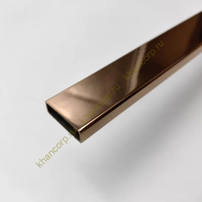Труба FDT-352, 30х10х1.5 мм 2 м, нержавейка/розовое золото