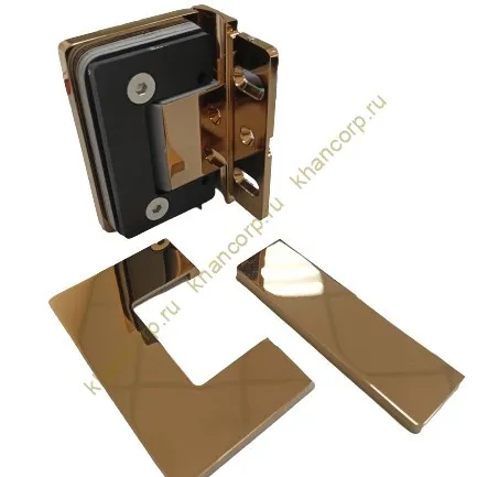 Петля Афина FDP-130 стена-стекло с боковым креплением, латунь/розовое золото