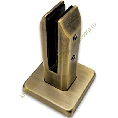 Стойка FOS-02 для стекла напольная 95х160 мм без сверления, нержавейка/бронза