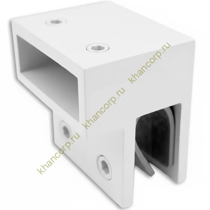 Держатель стекла FDC-33 торцевой 30х10 горизонтальный, нержавейка/белый