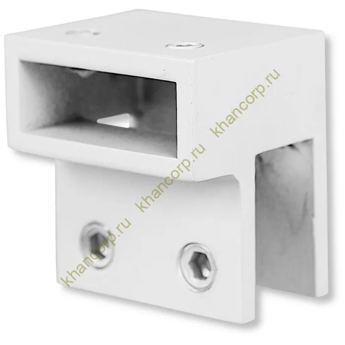 Держатель стекла FDC-33 торцевой 30х10 горизонтальный, нержавейка/белый