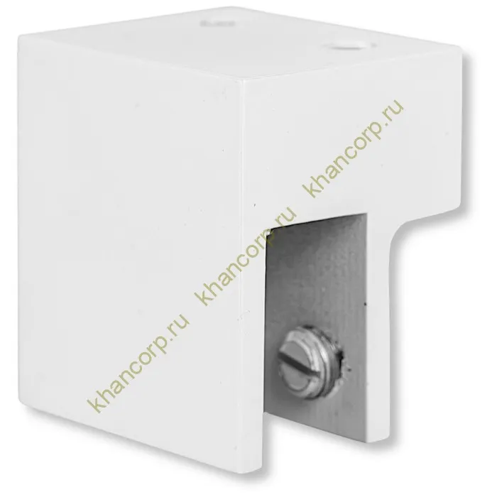 Держатель стекла FDC-33 торцевой 30х10 горизонтальный, нержавейка/белый