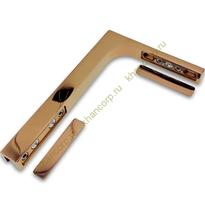 Угловой стабилизатор Диор FDK-4L стена-стекло 90˚ левый, нержавейка/розовое золото