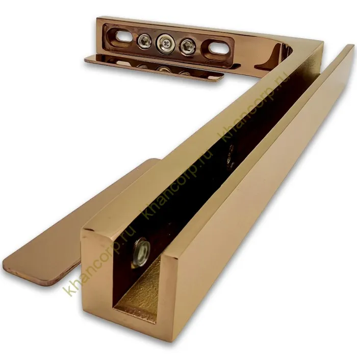 Угловой стабилизатор Диор FDK-4L стена-стекло 90˚ левый, нержавейка/розовое золото