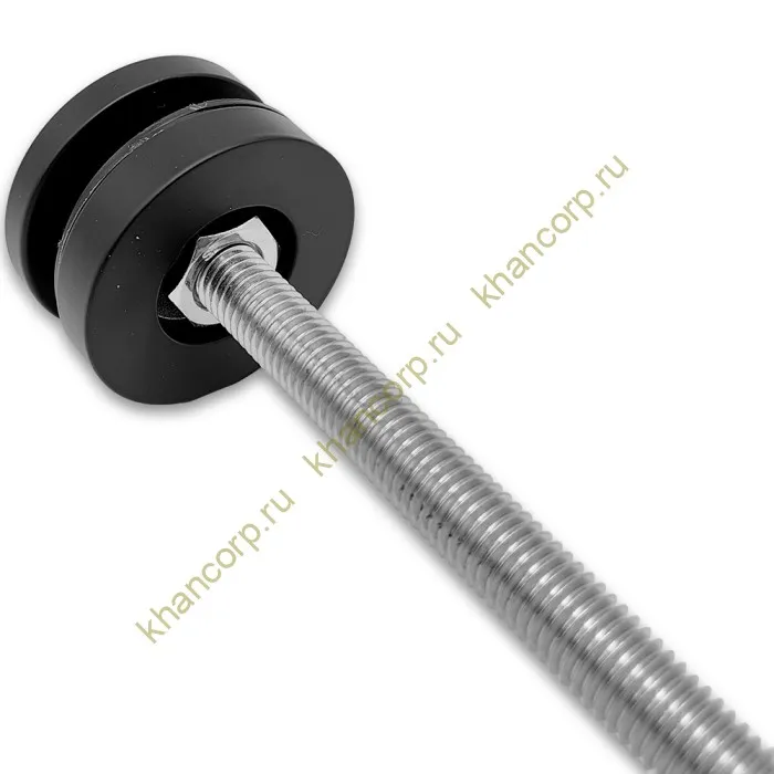 Стеклодержатель FKK-41.1, 10х10 мм Ø50 мм М12х1.75 для стекла, нержавейка/черный