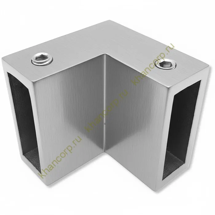 Соединитель трубы FDC-32, 30х10 угловой 90° вертикальный, нержавейка/матовый