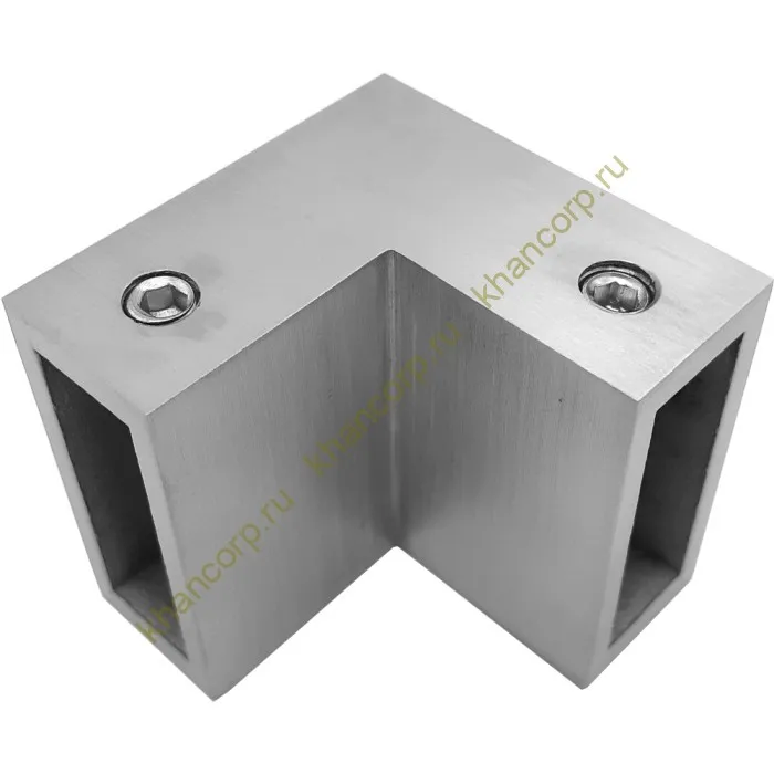 Соединитель трубы FDC-32, 30х10 угловой 90° вертикальный, нержавейка/матовый