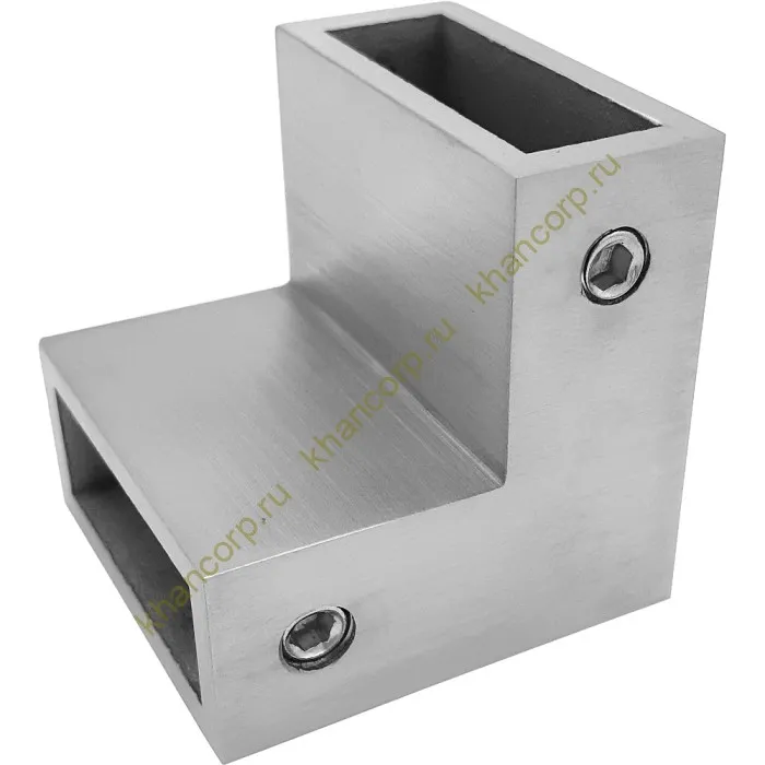 Соединитель трубы FDC-32, 30х10 угловой 90° вертикальный, нержавейка/матовый