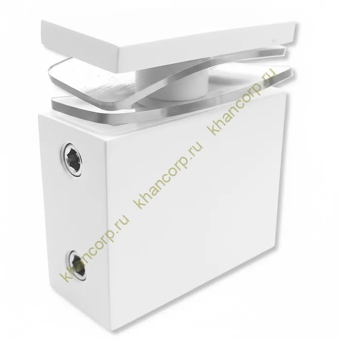 Крепление FDC-34 трубы 30х10 к стеклу, нержавейка/белый