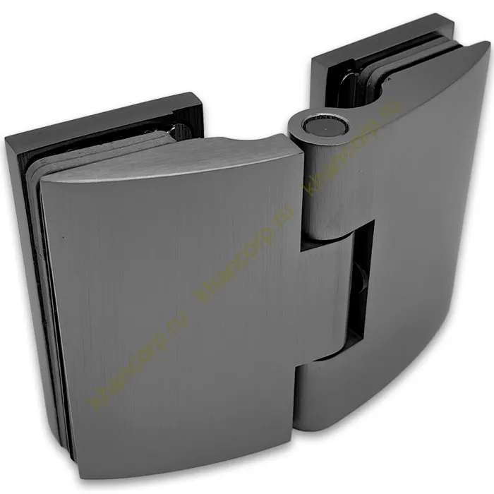 Петля Европа FDP-119 стекло-стекло 180˚ с крышками, латунь/оружейная сталь