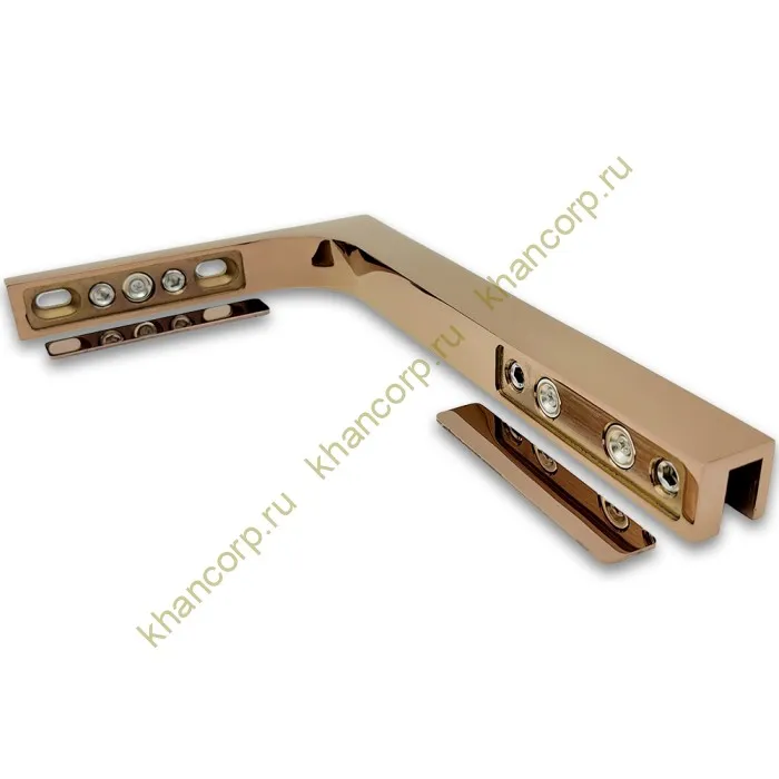 Угловой стабилизатор Диор FDK-4R стена-стекло 90˚ правый, нержавейка/розовое золото