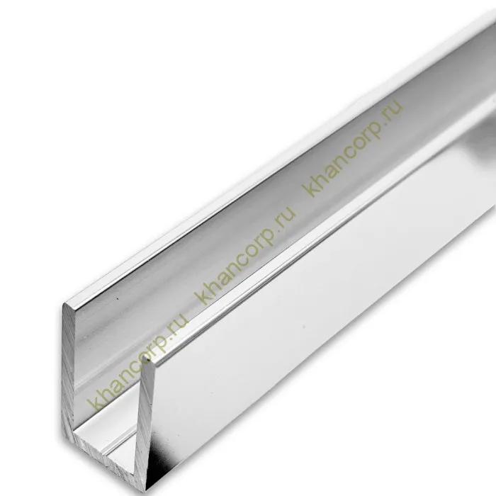Профиль FDPA-60.3 п-образный 19х14,5х2 мм под стекло 10 мм, 3 м, алюминий/полированный