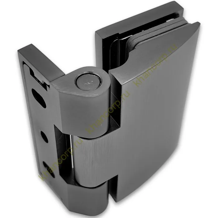 Петля Европа FDP-118 стена-стекло 90° с крышками, латунь/оружейная сталь