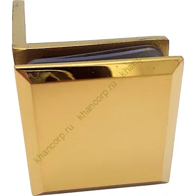 Коннектор Бета β FDK-23 стена-стекло 90˚ с пластиной, нержавейка/золото