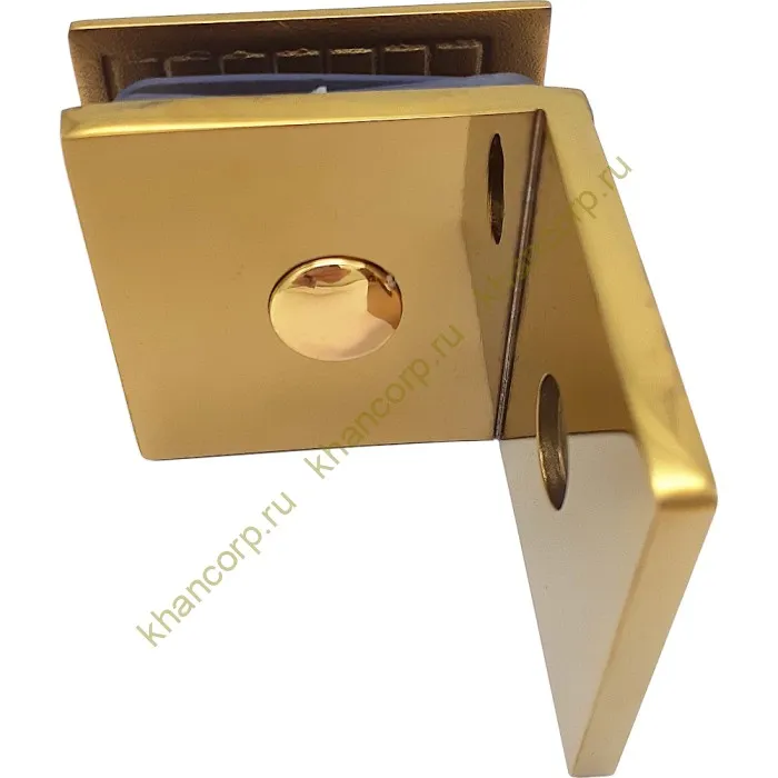 Коннектор Бета β FDK-23 стена-стекло 90˚ с пластиной, нержавейка/золото