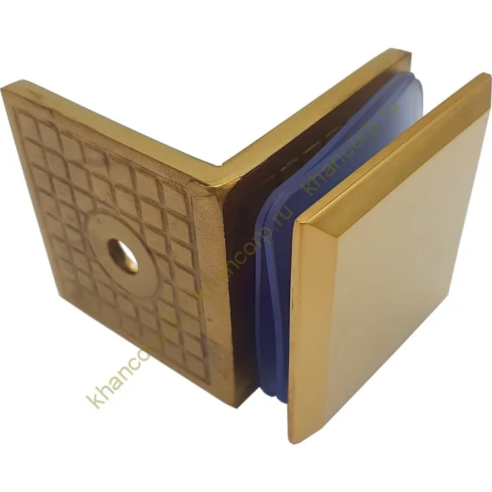 Коннектор Бета β FDK-23 стена-стекло 90˚ с пластиной, нержавейка/золото