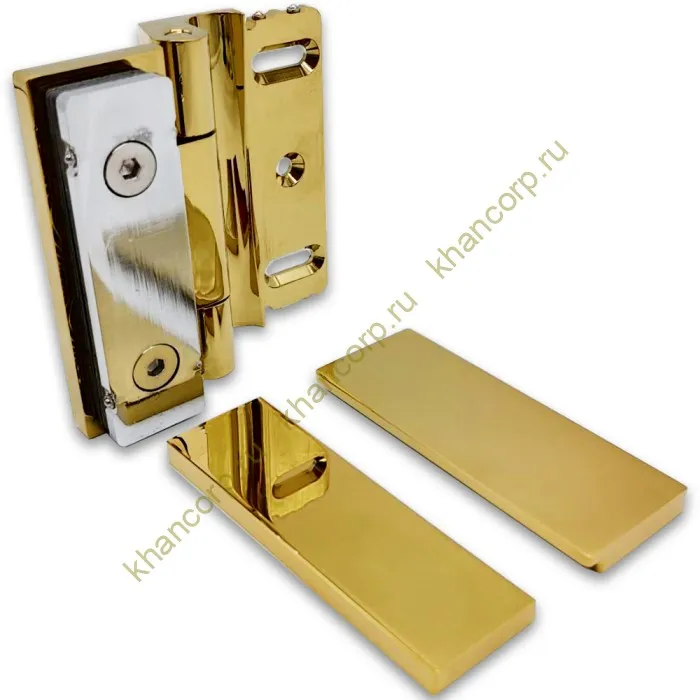 Петля Гера FDP-120 стена-стекло 90˚ открывание наружу, латунь/золото