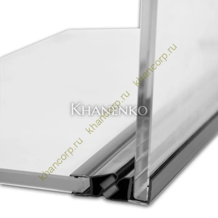 Уплотнитель магнитный ПРЕМИУМ 90° открывание внутрь, черный 2.5 м под стекло 8 мм FDPP-515.8