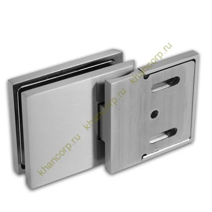 Петля Аврора FDP-180 стена-стекло 90˚ с крышками, латунь/оружейная сталь