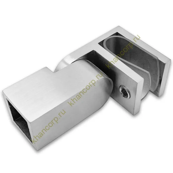 Держатель стекла FDC-50, 15х15 торцевой 0°-180°, нержавейка/матовый