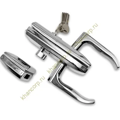 Замок FKZ-35 для стеклянной двери ключ/защелка, нержавейка/полированный