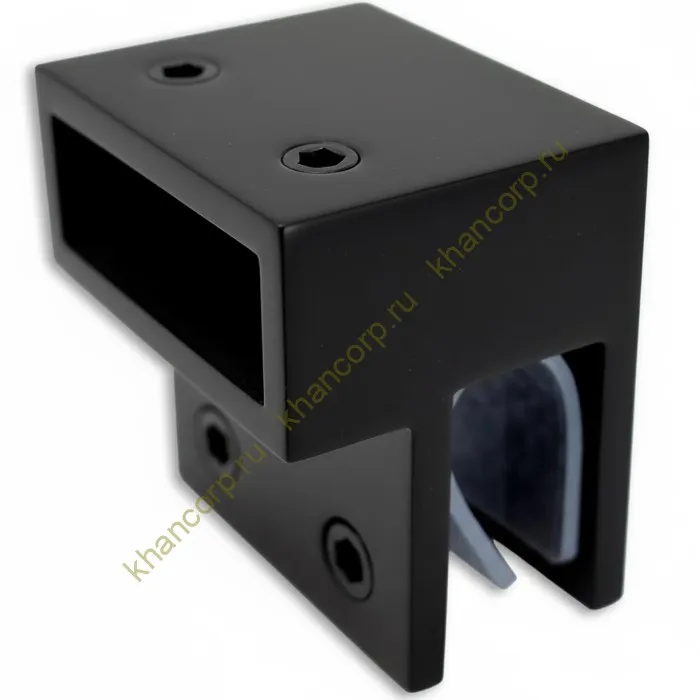 Держатель стекла FDC-33 торцевой 30х10 горизонтальный, нержавейка/черный