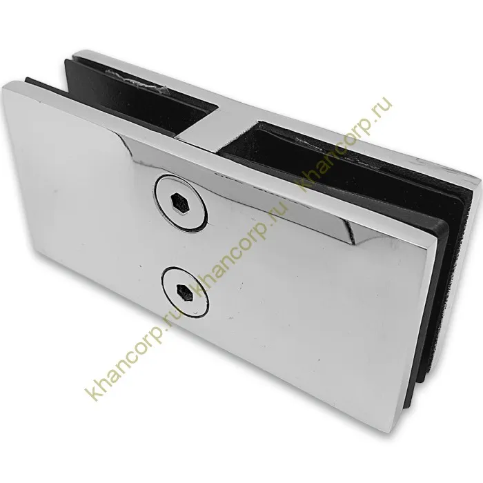 Крепление стекла FKK-200, 95х45 мм стекло-стекло 180°, нержавейка/полированный