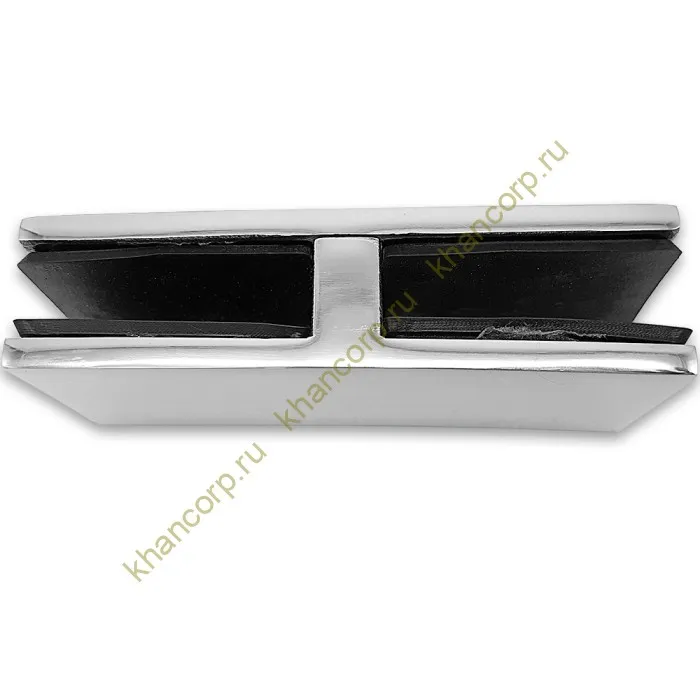 Крепление стекла FKK-200, 95х45 мм стекло-стекло 180°, нержавейка/полированный