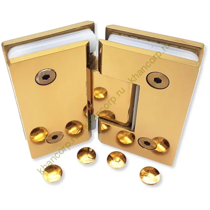 Петля Альфа α FDP-14 стекло-стекло 135˚ нержавейка/золото