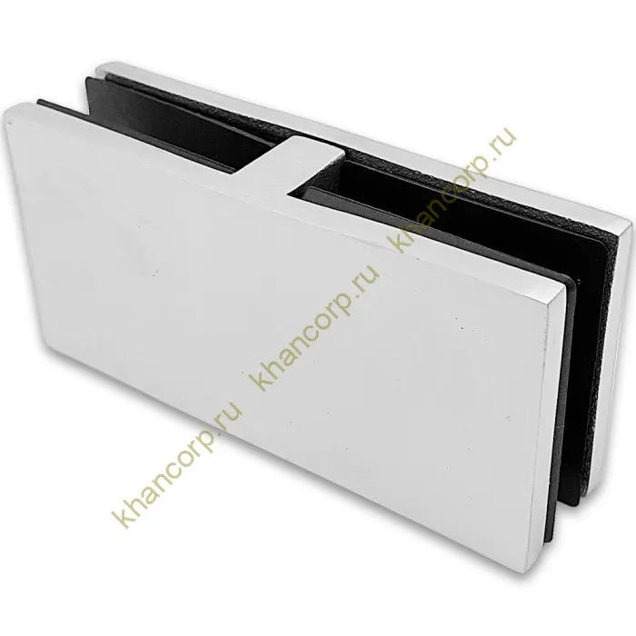 Крепление стекла FKK-200, 95х45 мм стекло-стекло 180°, нержавейка/матовый