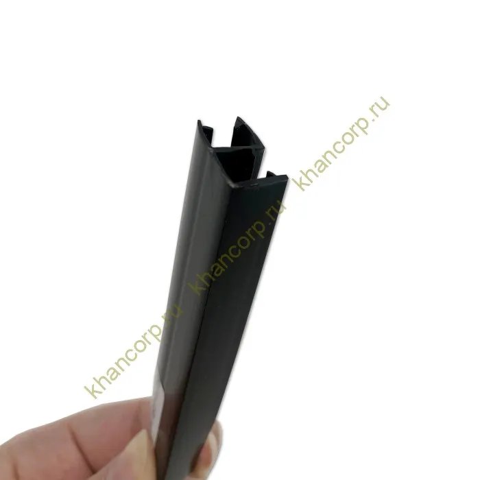 Уплотнитель FDPP-119.8 угловой 90° для стекла 8 мм черный 2.5 м, ПВХ/черный