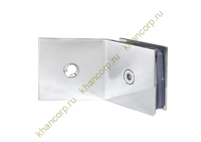 Коннектор Бета β FDK-27 стена-стекло 135˚ с пластиной, нержавейка/матовый