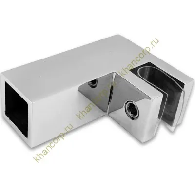 Держатель стекла FDC-61, 15х15 торцевой 90°, нержавейка/полированный